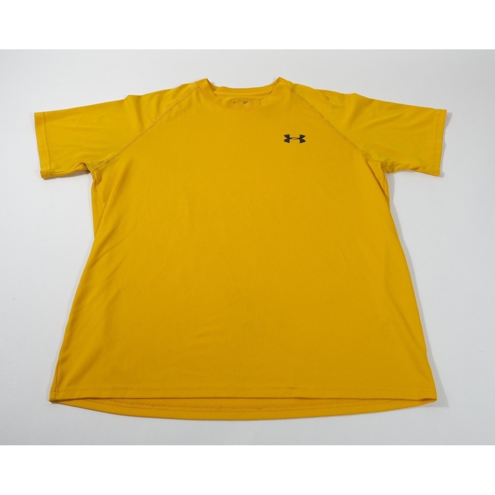 Under Armour Shirt Mens MD Yellow HeatGear Short Sleeve Athletic Performance Tee